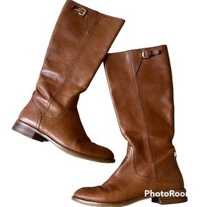 Coach Mirriam calf riding boot tan brown leather 8